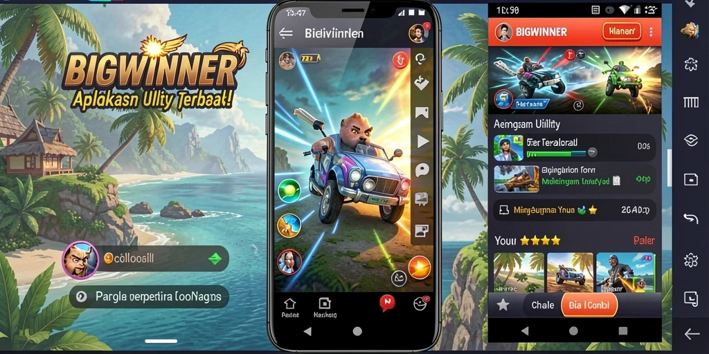 Tampilan utama BIGWINNER menunjukkan efisiensi penggunaan aplikasi Utility.