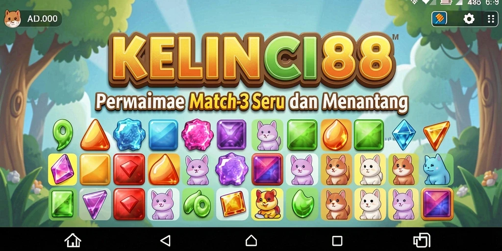 Tampilan screenshot KELINCI88 menampilkan gameplay seru Match-3.