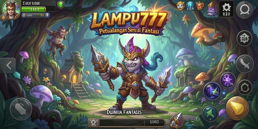 Tangkapan layar permainan LAMPU777 menampilkan karakter menjelajahi dunia fantastis.