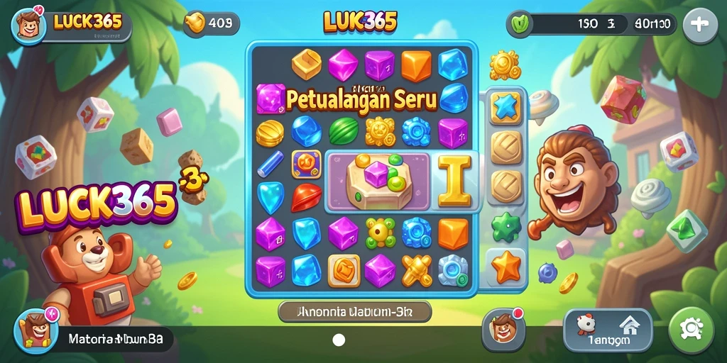 Tampilkan gameplay seru LUCK365 dalam aksi Match-3.
