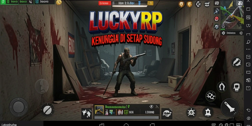 Tampilan gameplay seram dari LUCKYRP dengan suasana mencekam.