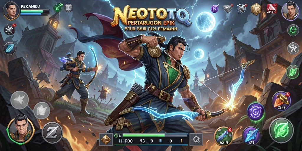 Tangkapan layar NEOTOTO menampilkan pertarungan mendebarkan dengan grafis yang memukau.