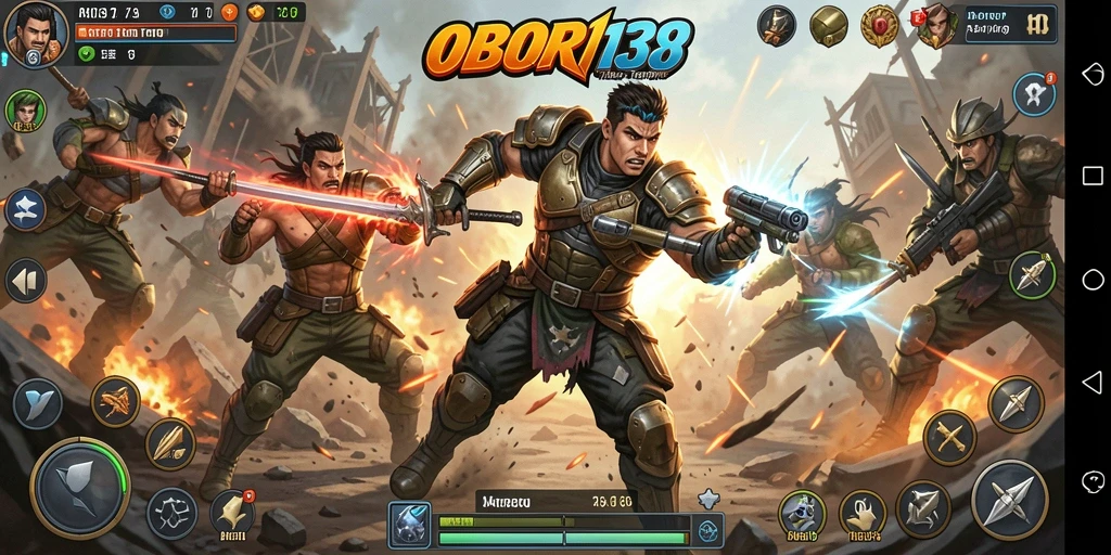 Tampilan aksi seru dalam gameplay Fighting OBOR138.