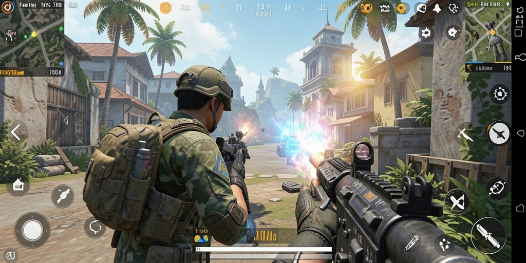 Screenshot dari gameplay RAKYATJP yang menunjukkan aksi seru TPS.