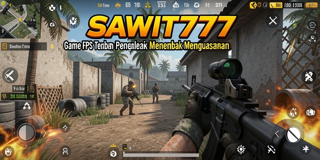 Tampilan gameplay menampilkan aksi tembak-menembak yang dinamis di SAWIT777.