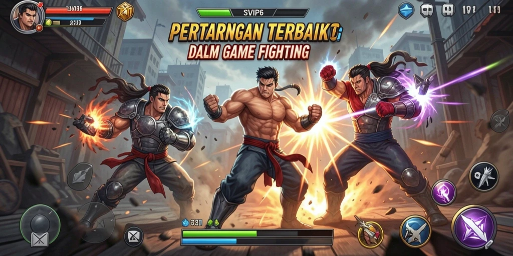 Screenshot utama SVIP6 menampilkan aksi pertarungan seru dan karakter yang kuat.