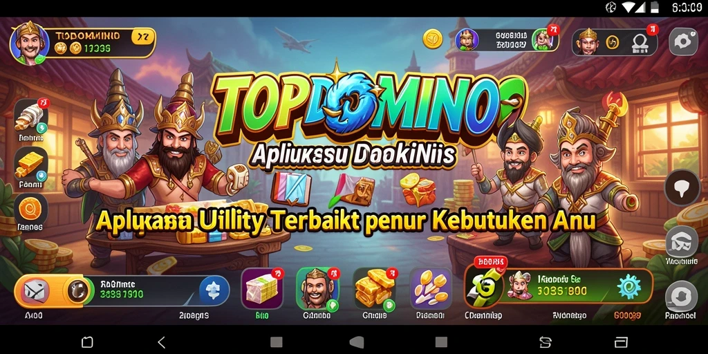 Screenshot utama TOPDOMINO menampilkan antarmuka pengguna yang ramah dan intuitif.