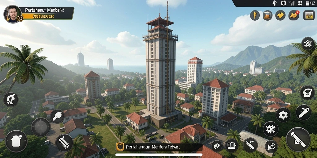 Gameplay seru dari V07, menara melawan gelombang musuh.