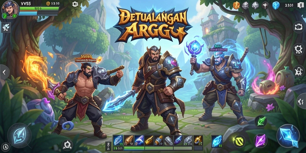 Tangkapan layar gameplay VV55 yang menampilkan pertempuran seru di dunia ARPG.